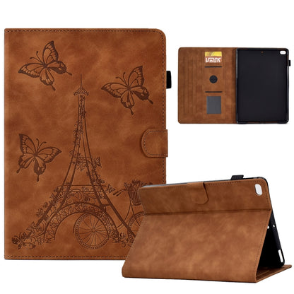 For iPad mini 5 / 4 / 3 / 2 / 1 Tower Embossed Leather Smart Tablet Case(Brown) - iPad mini (2019) / mini 5 Cases by buy2fix | Online Shopping UK | buy2fix