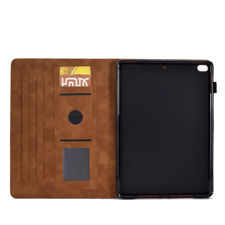 For iPad mini 5 / 4 / 3 / 2 / 1 Tower Embossed Leather Smart Tablet Case(Brown) - iPad mini (2019) / mini 5 Cases by buy2fix | Online Shopping UK | buy2fix