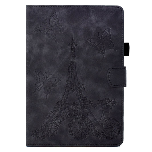 For iPad mini 2024 / mini 6 Tower Embossed Leather Smart Tablet Case(Black) - iPad mini 6 Cases by buy2fix | Online Shopping UK | buy2fix