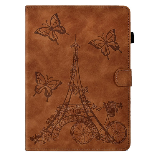 For iPad Pro 11 2021/2020/2018 / Air 10.9 2020 Tower Embossed Leather Smart Tablet Case(Brown) by buy2fix