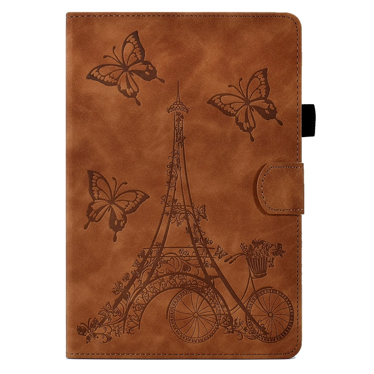 For Amazon Kindle Fire HD8 2022/2020 Tower Embossed Leather Smart Tablet Case(Brown) - Amazon by buy2fix | Online Shopping UK | buy2fix