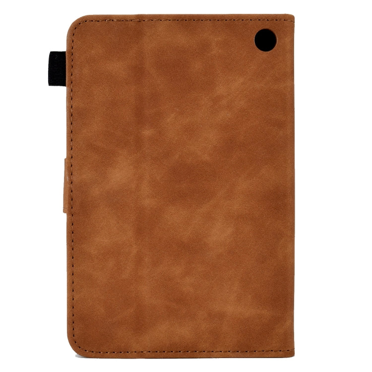 For Amazon Kindle Fire HD8 2022/2020 Tower Embossed Leather Smart Tablet Case(Brown) - Amazon by buy2fix | Online Shopping UK | buy2fix