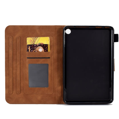 For Amazon Kindle Fire HD8 2022/2020 Tower Embossed Leather Smart Tablet Case(Brown) - Amazon by buy2fix | Online Shopping UK | buy2fix