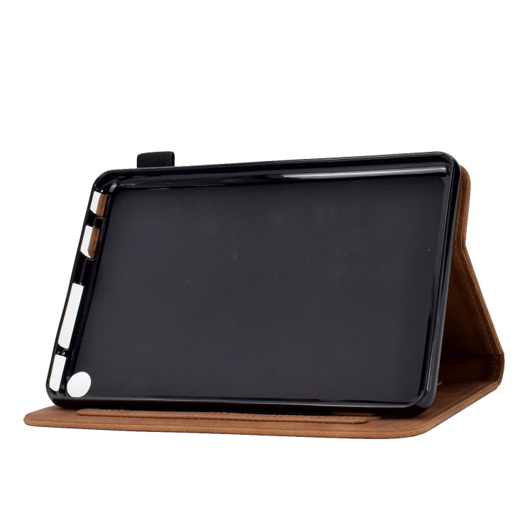 For Amazon Kindle Fire HD8 2022/2020 Tower Embossed Leather Smart Tablet Case(Brown) - Amazon by buy2fix | Online Shopping UK | buy2fix