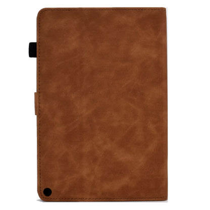 For Amazon Kindle Fire HD10 2021 Tower Embossed Leather Smart Tablet Case(Brown) - Amazon by buy2fix | Online Shopping UK | buy2fix