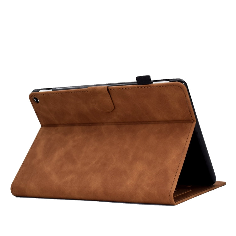 For Amazon Kindle Fire HD10 2021 Tower Embossed Leather Smart Tablet Case(Brown) - Amazon by buy2fix | Online Shopping UK | buy2fix