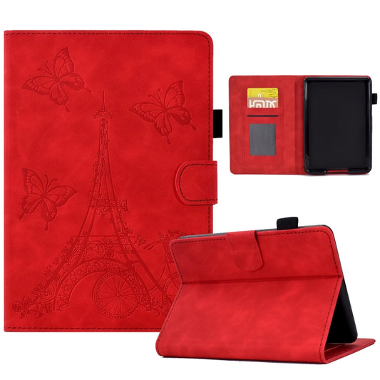 For Amazon Kindle Lite 2022 Tower Embossed Leather Smart Tablet Case(Red) - Amazon by buy2fix | Online Shopping UK | buy2fix
