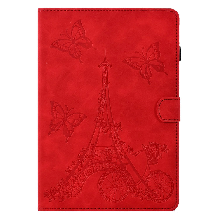 For Lenovo M10 Tower Embossed Leather Smart Tablet Case(Red) - Lenovo by buy2fix | Online Shopping UK | buy2fix
