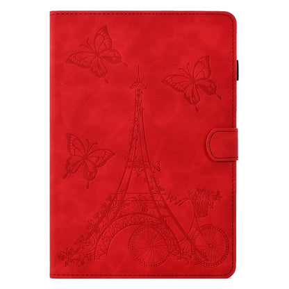 For Lenovo M10 Tower Embossed Leather Smart Tablet Case(Red) - Lenovo by buy2fix | Online Shopping UK | buy2fix