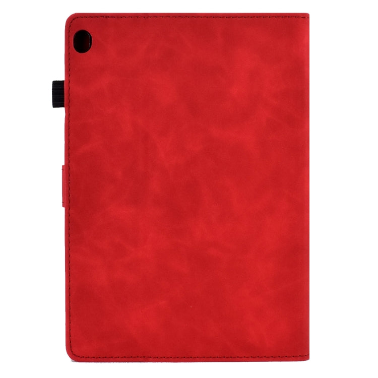 For Lenovo M10 Tower Embossed Leather Smart Tablet Case(Red) - Lenovo by buy2fix | Online Shopping UK | buy2fix