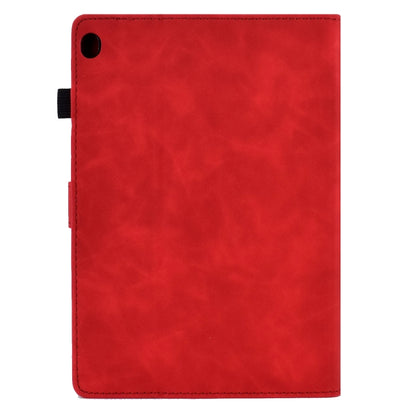 For Lenovo M10 Tower Embossed Leather Smart Tablet Case(Red) - Lenovo by buy2fix | Online Shopping UK | buy2fix