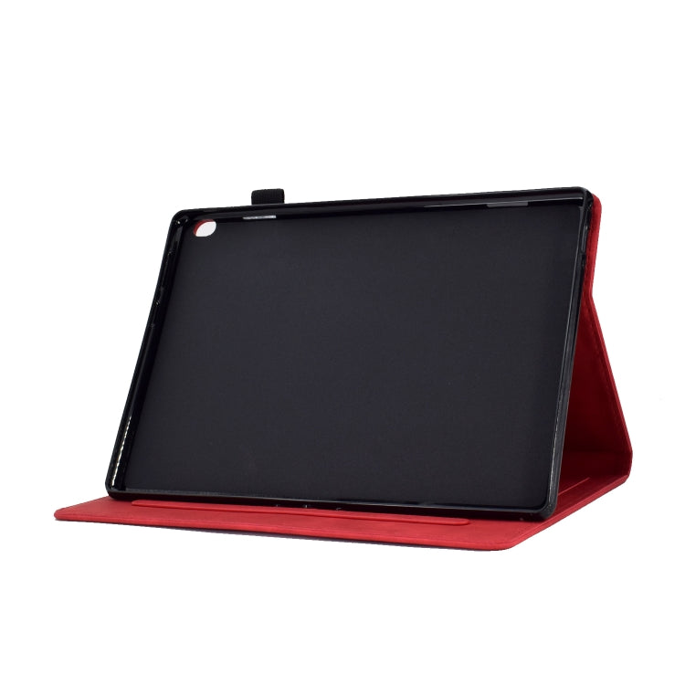 For Lenovo M10 Tower Embossed Leather Smart Tablet Case(Red) - Lenovo by buy2fix | Online Shopping UK | buy2fix