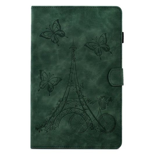 For Lenovo Tab M10 Gen 2 Tower Embossed Leather Smart Tablet Case(Green) - Lenovo by buy2fix | Online Shopping UK | buy2fix