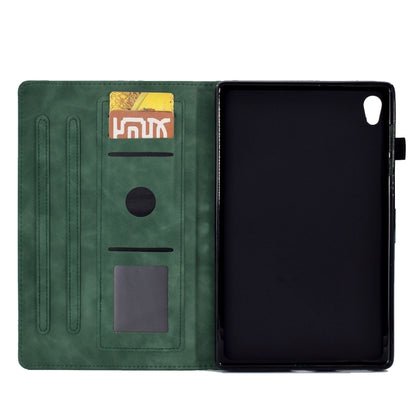 For Lenovo Tab M10 Gen 2 Tower Embossed Leather Smart Tablet Case(Green) - Lenovo by buy2fix | Online Shopping UK | buy2fix