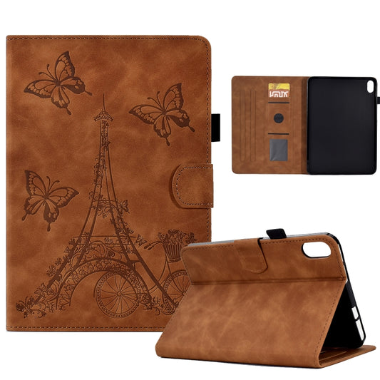 For Lenovo Tab P11 Tower Embossed Leather Smart Tablet Case(Brown) - Lenovo by buy2fix | Online Shopping UK | buy2fix