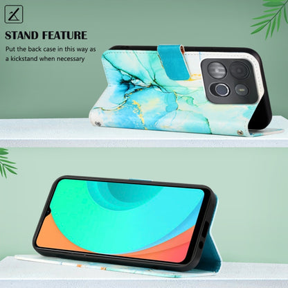 For Infinix Smart 7 X6515 PT003 Marble Pattern Flip Leather Phone Case(Green) - Infinix Cases by buy2fix | Online Shopping UK | buy2fix