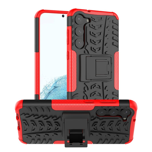 For Samsung Galaxy S23+ 5G Tire Texture TPU + PC Phone Case with Holder(Red) - Galaxy S23+ 5G Cases by buy2fix | Online Shopping UK | buy2fix