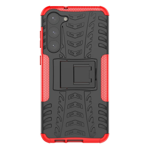 For Samsung Galaxy S23+ 5G Tire Texture TPU + PC Phone Case with Holder(Red) - Galaxy S23+ 5G Cases by buy2fix | Online Shopping UK | buy2fix