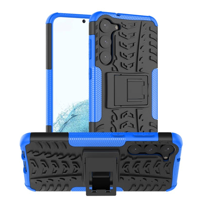 For Samsung Galaxy S23+ 5G Tire Texture TPU + PC Phone Case with Holder(Blue) - Galaxy S23+ 5G Cases by buy2fix | Online Shopping UK | buy2fix