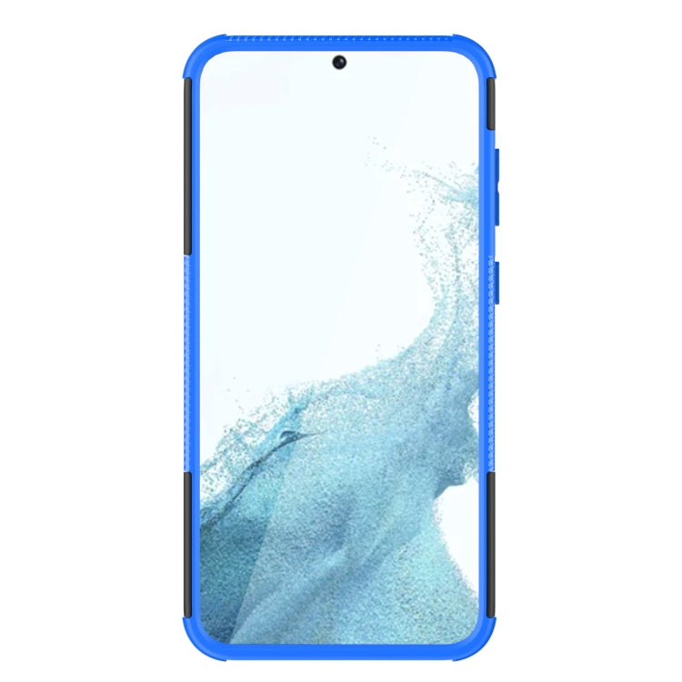 For Samsung Galaxy S23+ 5G Tire Texture TPU + PC Phone Case with Holder(Blue) - Galaxy S23+ 5G Cases by buy2fix | Online Shopping UK | buy2fix
