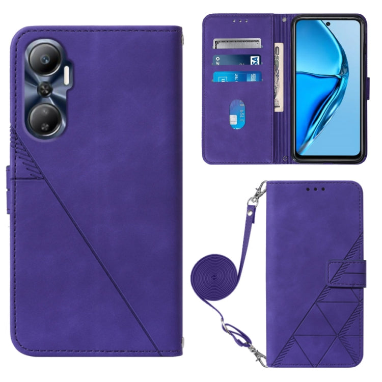 For Infinix Hot 20 4G Crossbody 3D Embossed Flip Leather Phone Case(Purple) - Infinix Cases by buy2fix | Online Shopping UK | buy2fix