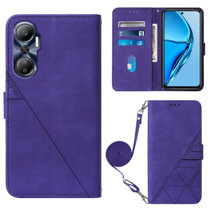 For Infinix Hot 20 4G Crossbody 3D Embossed Flip Leather Phone Case(Purple) - Infinix Cases by buy2fix | Online Shopping UK | buy2fix