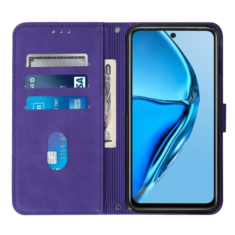 For Infinix Hot 20 4G Crossbody 3D Embossed Flip Leather Phone Case(Purple) - Infinix Cases by buy2fix | Online Shopping UK | buy2fix