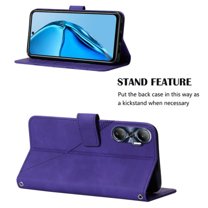 For Infinix Hot 20 4G Crossbody 3D Embossed Flip Leather Phone Case(Purple) - Infinix Cases by buy2fix | Online Shopping UK | buy2fix