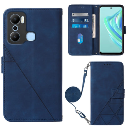 For Infinix Hot 20 Play Crossbody 3D Embossed Flip Leather Phone Case(Blue) - Infinix Cases by buy2fix | Online Shopping UK | buy2fix