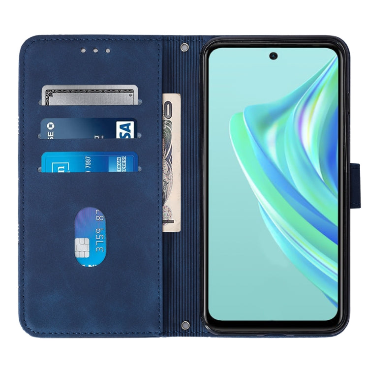 For Infinix Hot 20 Play Crossbody 3D Embossed Flip Leather Phone Case(Blue) - Infinix Cases by buy2fix | Online Shopping UK | buy2fix