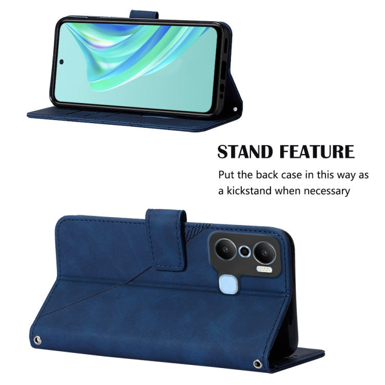 For Infinix Hot 20 Play Crossbody 3D Embossed Flip Leather Phone Case(Blue) - Infinix Cases by buy2fix | Online Shopping UK | buy2fix