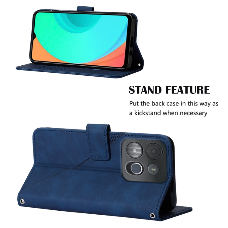 For Infinix Smart 7 Crossbody 3D Embossed Flip Leather Phone Case(Blue) - Infinix Cases by buy2fix | Online Shopping UK | buy2fix