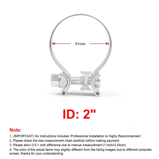 2 inch Car Turbo Exhaust Downpipe O-Band Clamp Stainless Steel 304 Flange Clamp - Booster Cable & Clip by buy2fix | Online Shopping UK | buy2fix