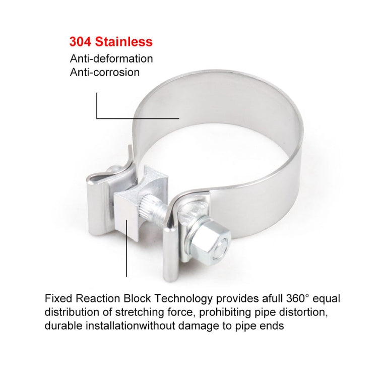 2.5 inch Car Turbo Exhaust Downpipe O-Band Clamp Stainless Steel 304 Flange Clamp - Booster Cable & Clip by buy2fix | Online Shopping UK | buy2fix