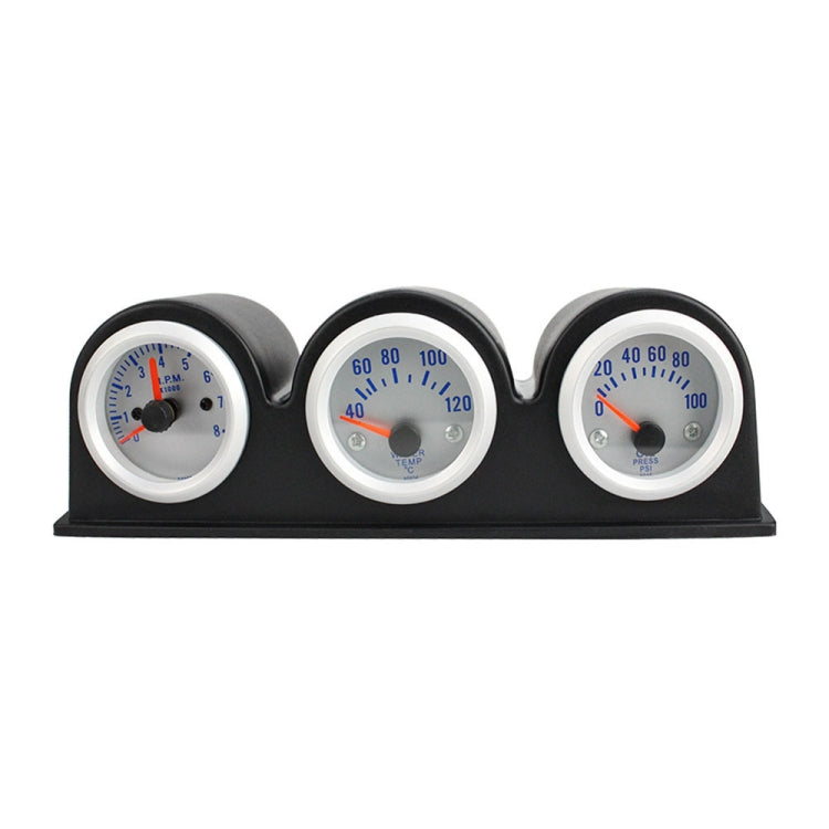 52mm 3 in 1 12V Car Combined Meter Tachometer + Water Temp Gauge + Oil Press Gauge with Bracket - Clocks & Car Meters by buy2fix | Online Shopping UK | buy2fix