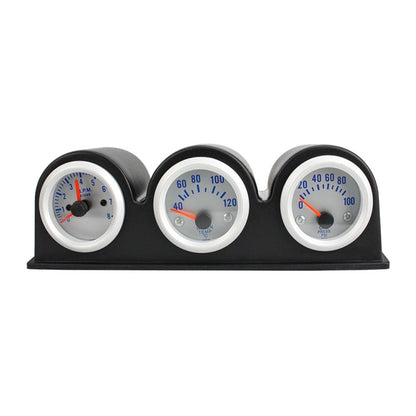 52mm 3 in 1 12V Car Combined Meter Tachometer + Water Temp Gauge + Oil Press Gauge with Bracket - Clocks & Car Meters by buy2fix | Online Shopping UK | buy2fix