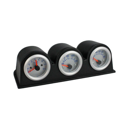 52mm 3 in 1 12V Car Combined Meter Tachometer + Water Temp Gauge + Oil Press Gauge with Bracket - Clocks & Car Meters by buy2fix | Online Shopping UK | buy2fix