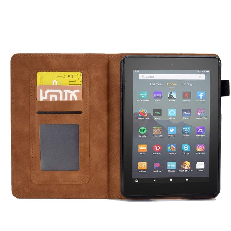 For Amazon Kindle Youth Version 2022 Embossed Smile Flip Tablet Leather Smart Case(Brown) - Amazon by buy2fix | Online Shopping UK | buy2fix