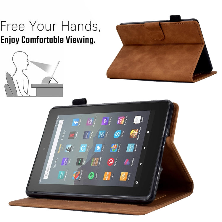 For Amazon Kindle Youth Version 2022 Embossed Smile Flip Tablet Leather Smart Case(Brown) - Amazon by buy2fix | Online Shopping UK | buy2fix