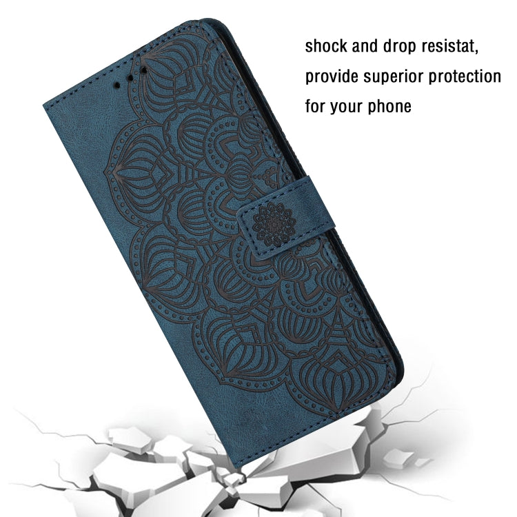 For Samsung Galaxy A54 Mandala Embossed Flip Leather Phone Case(Blue) by buy2fix