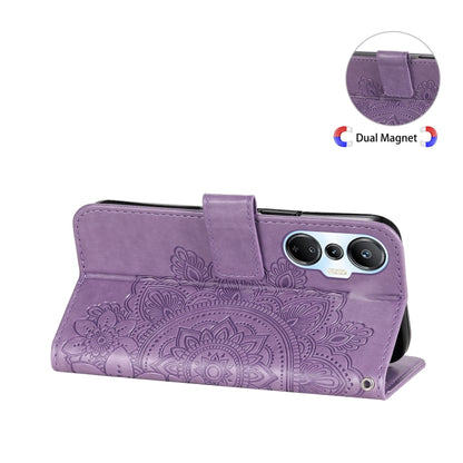 For Infinix Hot 20s 7-petal Flowers Embossing Leather Phone Case(Light Purple) - Infinix Cases by buy2fix | Online Shopping UK | buy2fix