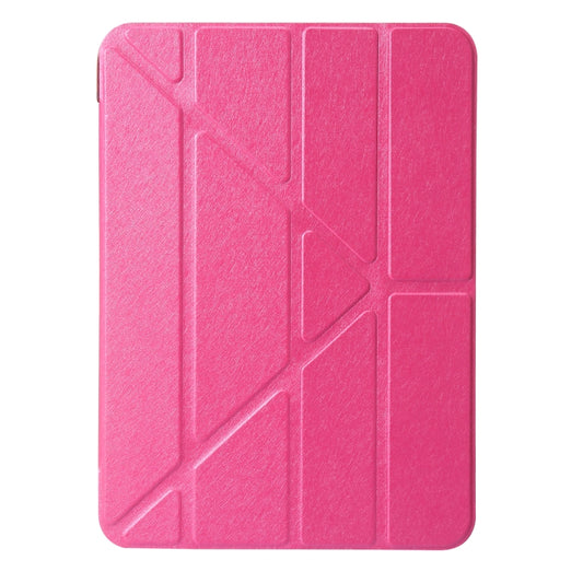 For iPad 2025 / 2022 Silk Texture Horizontal Deformation Flip Tablet Leather Case with Holder(Rose Red) - iPad 2025 / 2022 Cases by buy2fix | Online Shopping UK | buy2fix