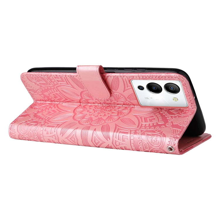 For Infinix Note 12 / G96 Embossed Sunflower Leather Phone Case(Pink) - Infinix Cases by buy2fix | Online Shopping UK | buy2fix