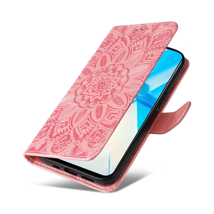 For Infinix Note 12 / G96 Embossed Sunflower Leather Phone Case(Pink) - Infinix Cases by buy2fix | Online Shopping UK | buy2fix
