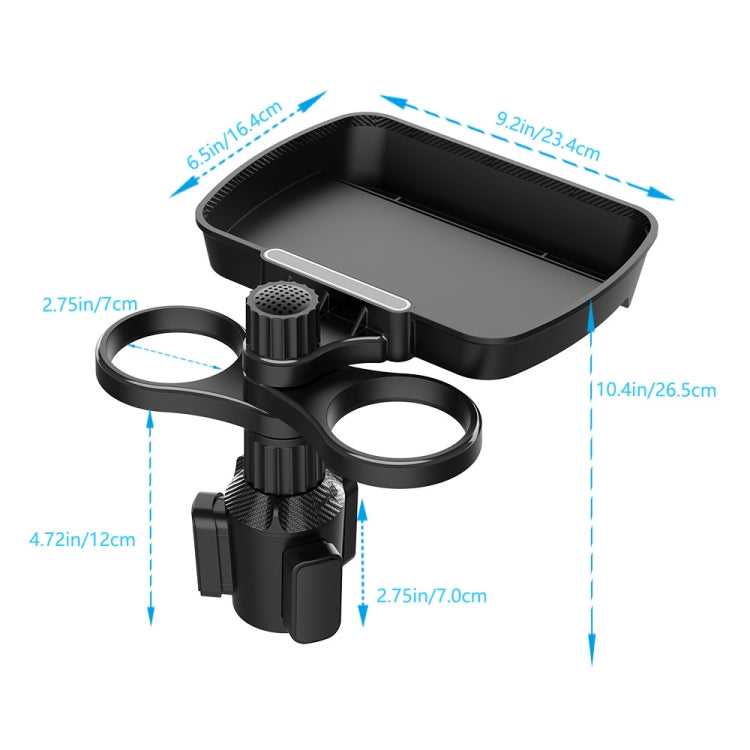 B05 Car Drink Water Cup Holder 360 Degree Rotating Dinner Plate(Black) - Car Drink Holders by buy2fix | Online Shopping UK | buy2fix