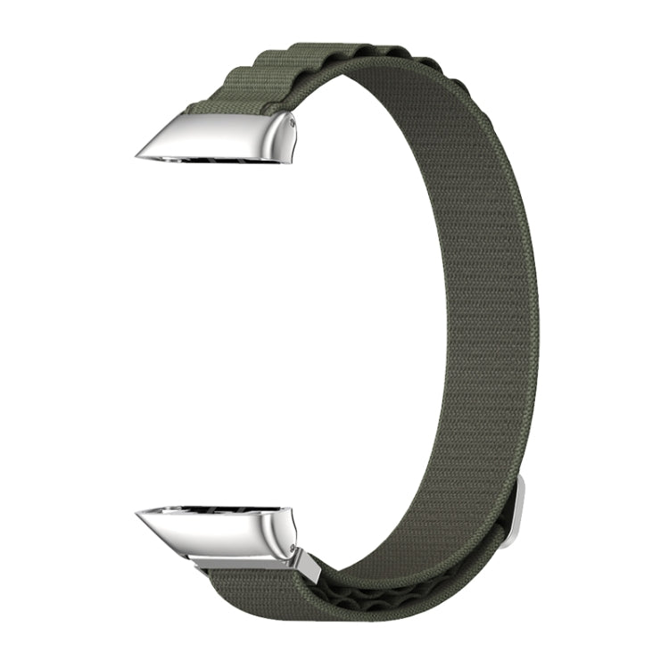 For Huawei Band 6 / Honor Band 6 / 7 MIJOBS Nylon Breathable Watch Band(Army Green Silver) by MIJOBS