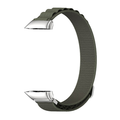 For Huawei Band 6 / Honor Band 6 / 7 MIJOBS Nylon Breathable Watch Band(Army Green Silver) by MIJOBS