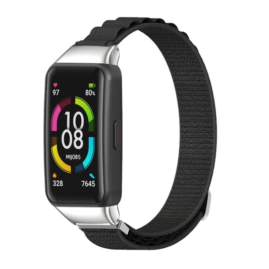 For Huawei Band 7 / 7 NFC MIJOBS Nylon Breathable Watch Band(Black Silver) - Watch Bands by MIJOBS | Online Shopping UK | buy2fix