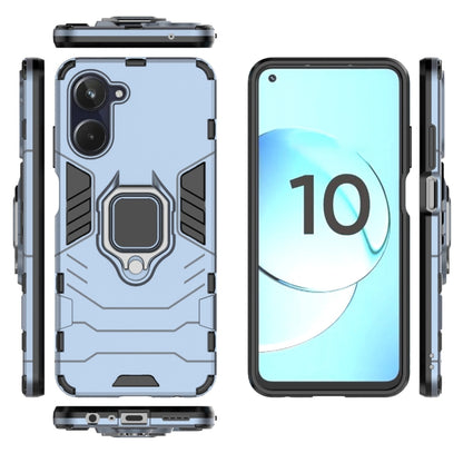 For Realme 10 4G Magnetic Ring Holder PC + TPU Phone Case(Navy Blue) - Realme Cases by buy2fix | Online Shopping UK | buy2fix