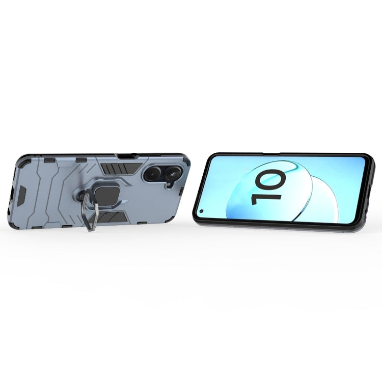 For Realme 10 4G Magnetic Ring Holder PC + TPU Phone Case(Navy Blue) - Realme Cases by buy2fix | Online Shopping UK | buy2fix